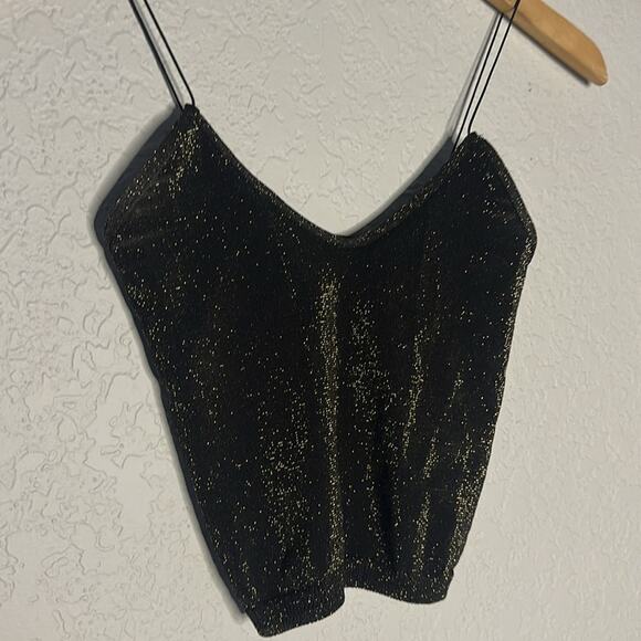 Intimately Free People Brown Shimmer Seamless Brami Cami Crop Top Sparkle - Picture 2 of 6